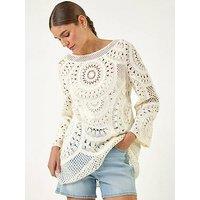 Roman Longline Crochet Knit Tunic