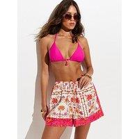 New Look White Floral Print Woven Co-Ord Beach Shorts