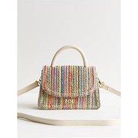 New Look Striped Woven Top Handle Bag