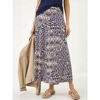 Roman Abstract Print Midi Skirt