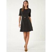 Roman Belted Fit & Flare Dress