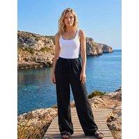 Roman Linen Blend Wide Leg Trouser