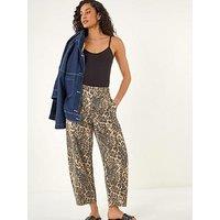 Roman Dusk Animal Print Barrel Leg Jeans