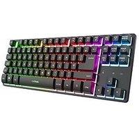 Trust Gxt831 Thado Tkl Illuminated Rgb Wireless Gaming Keyboard For Laptop/Pc, Black