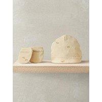 Mamas & Papas Baby Unisex 2 Pack Duckling Premature Hat & Mitts - Cream