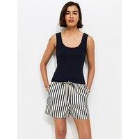 New Look Striped Seersucker Shorts - Navy