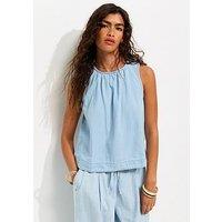New Look Denim Sleeveless Top - Light Blue
