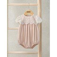 Mamas & Papas Baby Girls Lace Frill Romper - Pink