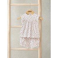 Mamas & Papas Baby Girls Rose Print Jersey Short Pyjamas - Pink
