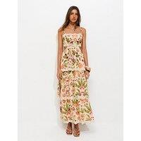 New Look Fruit Print Tiered Maxi Dress - Cream