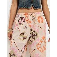 New Look Cotton Printed Cuffed Trousers