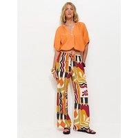New Look Abstract Print Wide Leg Trousers