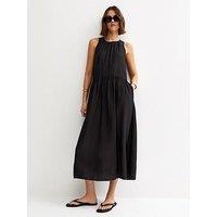 New Look Drop Waist Sleeveless Midi Dress - Black