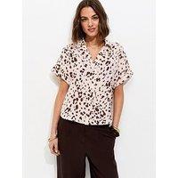 New Look Abstract Print Short Sleeve Shirt - Pink