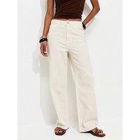 New Look Off Adalae High Waisted Wide Leg Jeans - White