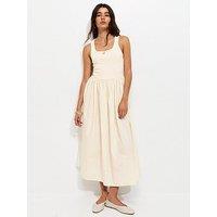 New Look 2-In-1 Poplin Midi Dress - Off-White