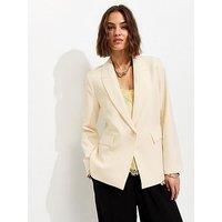 New Look Single Breasted Blazer Jacket - Off White