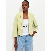 New Look Cropped Blazer - Light Green