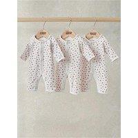 Mamas & Papas Baby Girls 3 Pack Rose Print Premature Rompers - Pink