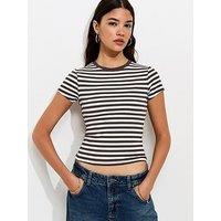 New Look Striped Crew Neck T-Shirt - Brown