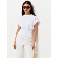 New Look Cotton Rich Wide Waistband T-Shirt - White