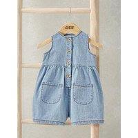 Mamas & Papas Baby Girls Chambray Romper - Blue