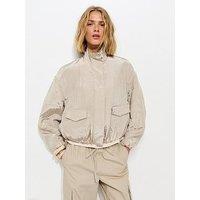 New Look Pocket Detail Bubble Hem Jacket - Cream