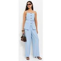 New Look Tailored Wide Leg Trousers - Light Blue