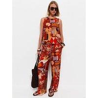 New Look Printed Goya Wide Leg Co-Ord Trousers Coloured