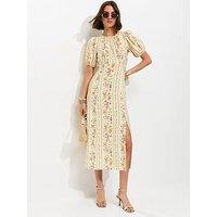 New Look Ditsy Carol Midi - Cream