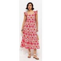 New Look Parrot Patterned Ruffle Strap Midi Dress - Pink