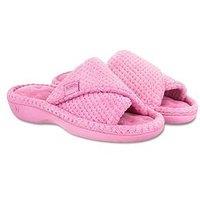Totes Isotoner Isotoner Ladies Popcorn Turnover Open Toe Slipper - Pink