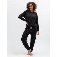 Cyberjammies Grace Black Slouch Jersey L/Slv Pyjama Top & Bottom Set