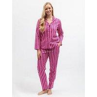Cyberjammies Belle Magenta Printed Stripe L/Slv Pyjama Top & Bottoms Set