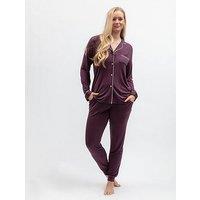 Cyberjammies Wild Slumber Plum Revere Jersey Long Sleeve Pyjama Set