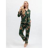 Cyberjammies Ember Dark Green Sloth Print Longsleeve Pyjama Set