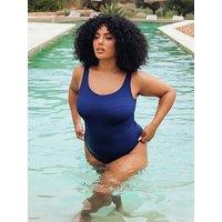 Curvy Kate Deep Dive Non-Wired Swimsuit - Cobalt Blue