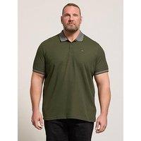 Badrhino Two Tone Waffle Polo Shirt - Green