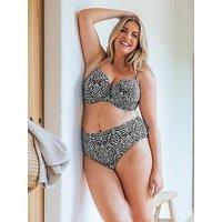 Curvy Kate Wild Horizon Padded Balcony Bikini Top (Second Sizes) Black Print