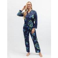 Cyberjammies Midnight Berry & Fruit Print Long Sleeve Pyjama Top & Bottoms Set - Navy