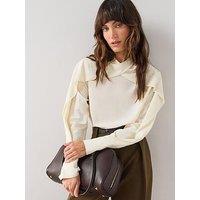 The Very Collection Cross Cape Blouse - Cream