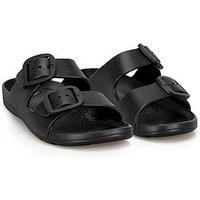 Totes Totes Solbounce Ladies Double Buckle Adjustable Slide - Black