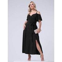 Yours Curve Cold Shoulder Maxi Dress - Black