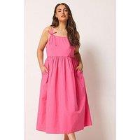 Yours Curve Poplin Midi Dress - Pink