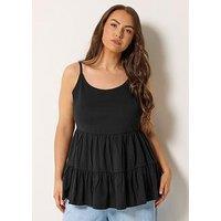 Yours Curve Pom Pom Detail Strappy Tiered Vest