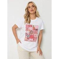 Yours Curve 'Lisbon Portugal' Graphic T-Shirt - White