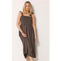 Long Tall Sally Linen Look Sundress - Brown