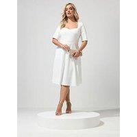 Yours Curve Panel Skater Dress - White