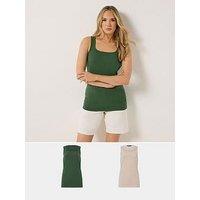 Long Tall Sally Tall 2 Pack Square Neck Vest