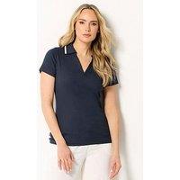 Long Tall Sally Tipped Collar Polo - Black